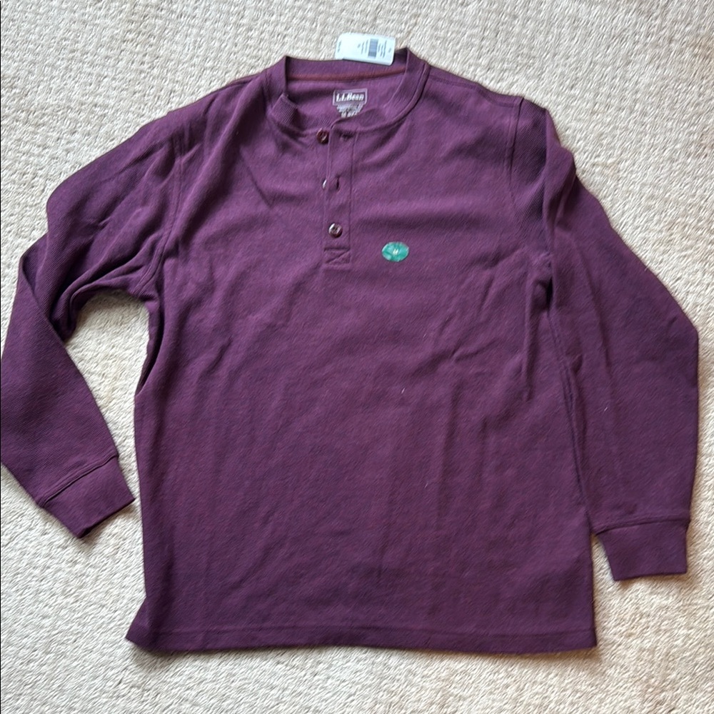 L.L. Bean Purple Long Sleeve Tee Comfortable Crew Neck